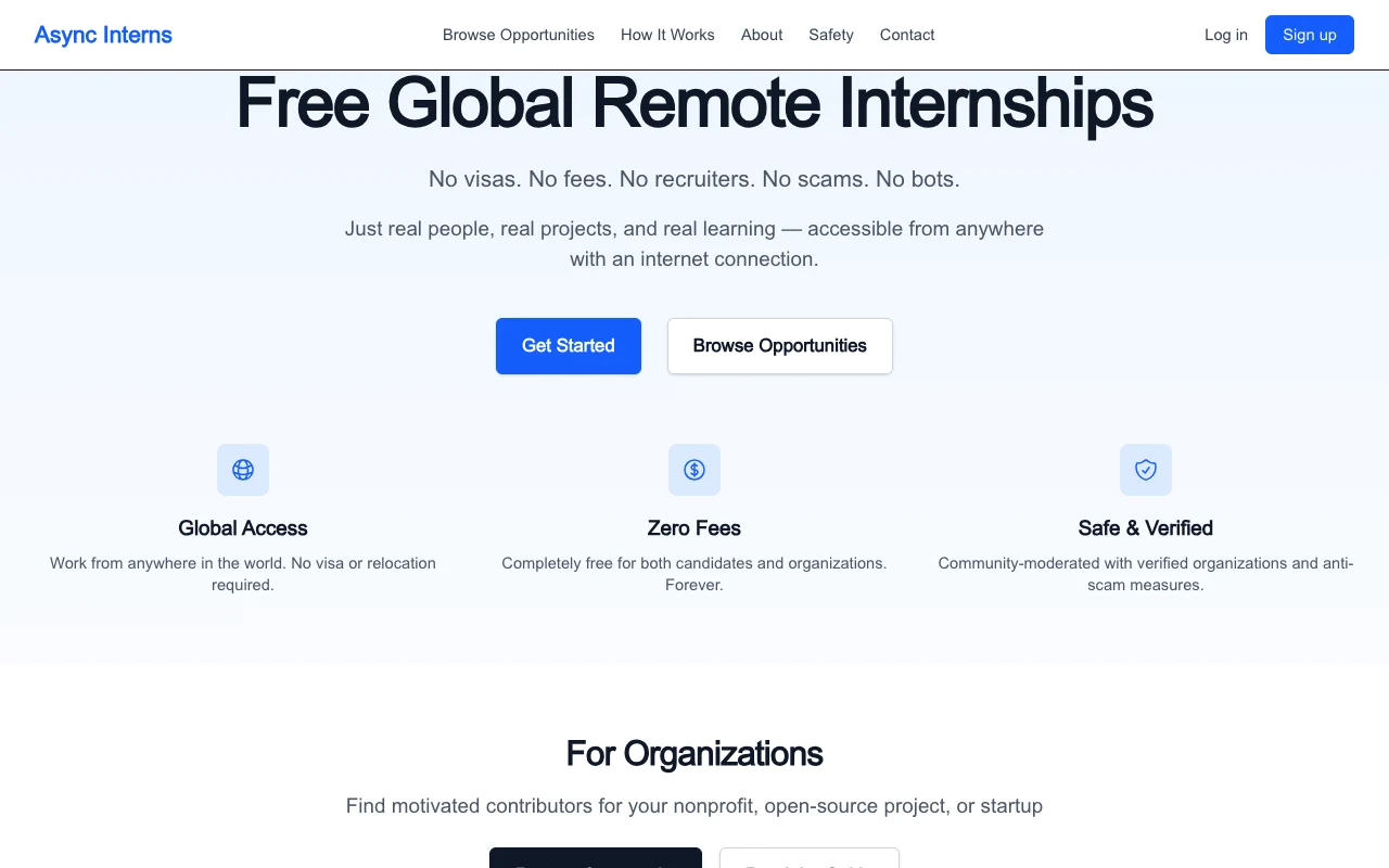 Async Interns screenshot
