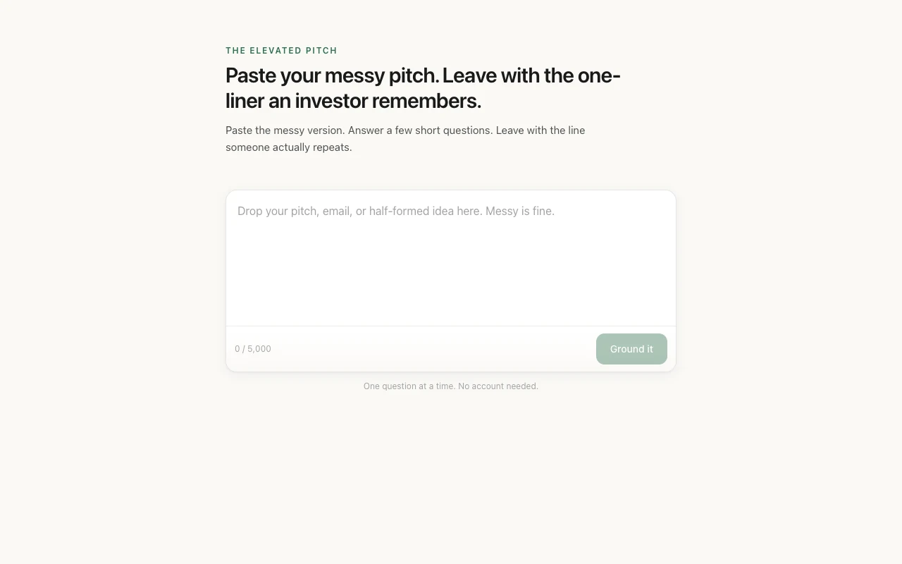 The Elevated Pitch screenshot