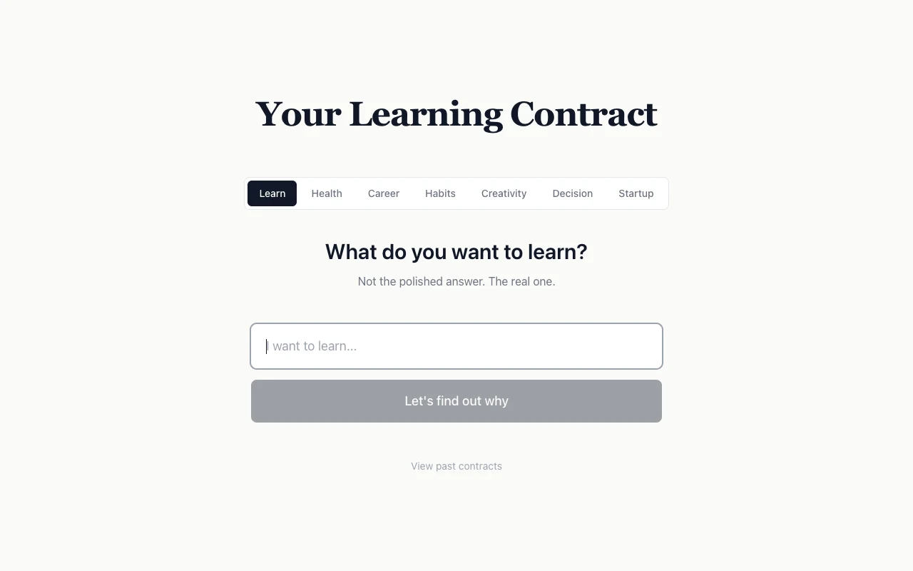 Your Learning Contract screenshot